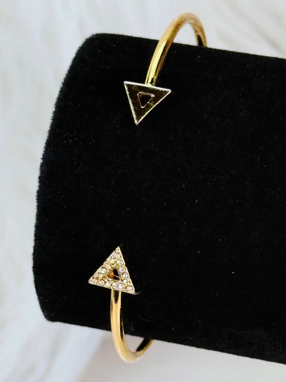 Goldtone minimalist Triangle Cuff Bracelet